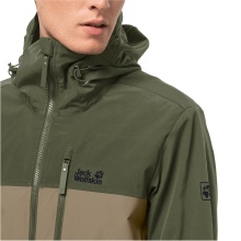 Jack Wolfskin Windjacke Desert Wind (winddicht, wasserabweisend, PFC-frei) grün/braun Herren